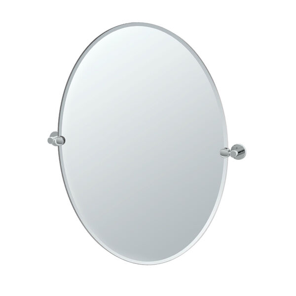 Channel Chrome Large Tilting Oval Mirror, image 1