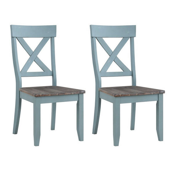 Bar Harbor Blue Crossback Dining Chair, Set of 2, image 1