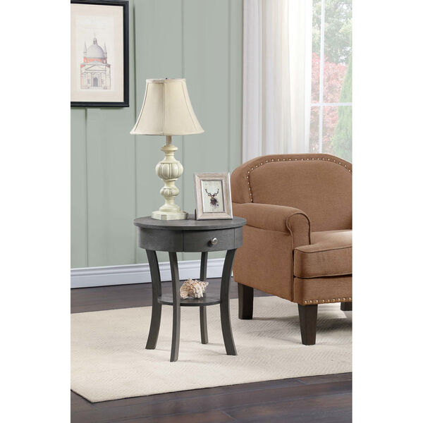Classic Accents Dark Gray Wirebrush MDF End Table, image 3