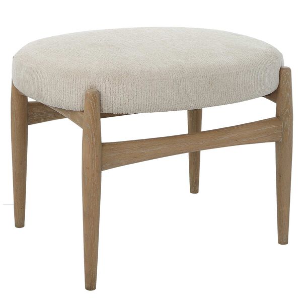 Acrobat Off-White and Natural Small Bench, image 1