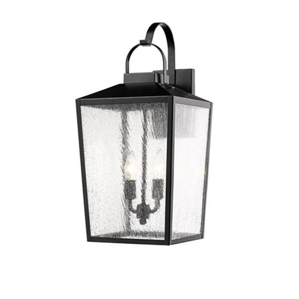 Powder Coat Black 10-Inch Two-Light Outdoor Wall Sconce, image 1