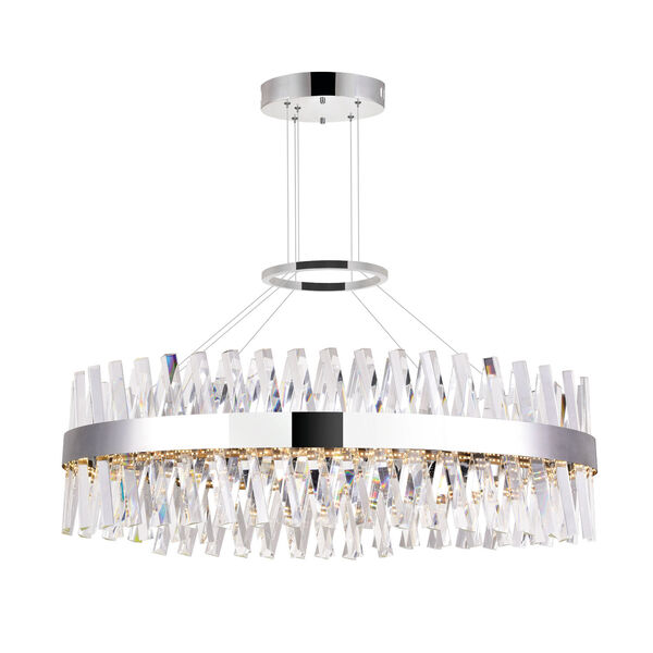 Glace Chrome 40-Inch LED Drum Chandelier, image 1