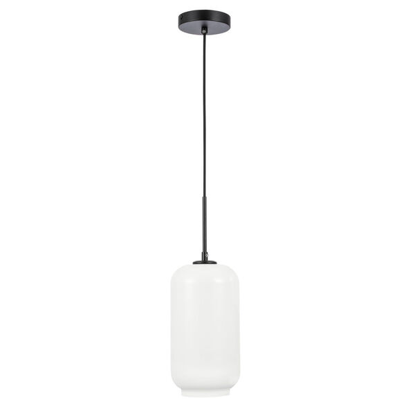 Collier Black Six-Inch One-Light Mini Pendant with Frosted White Glass, image 4