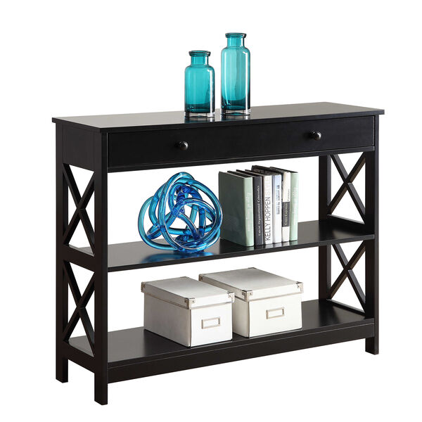 Oxford One Drawer Console Table in Black, image 3