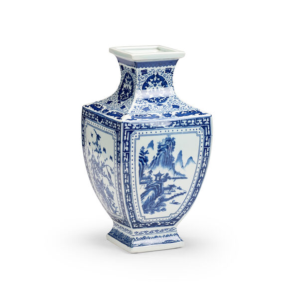 Blue and White Ming Vase in Panel, image 1