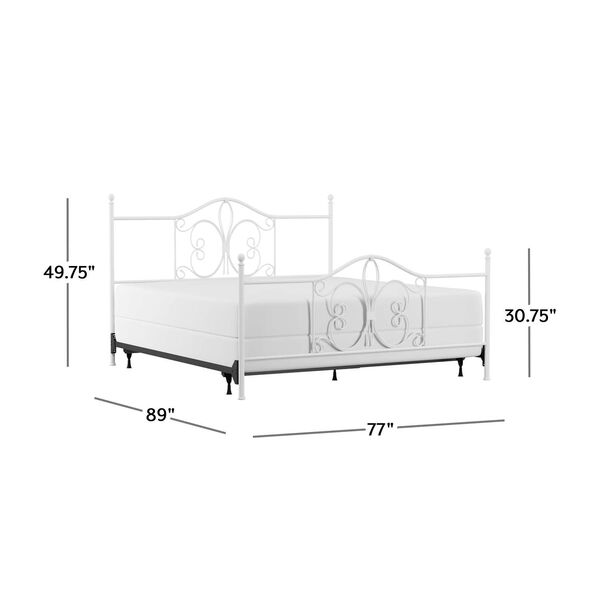 Ruby Textured White King Complete Bed With Rails, image 3
