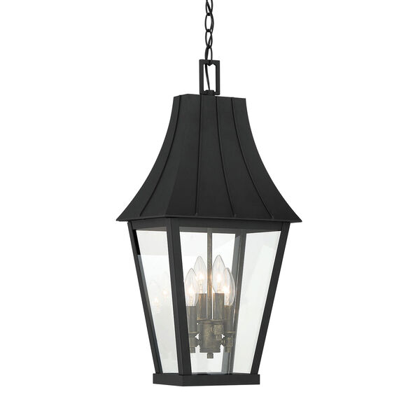 Chateau Grande Coal with Gold Four-Light Outdoor Pendant, image 1
