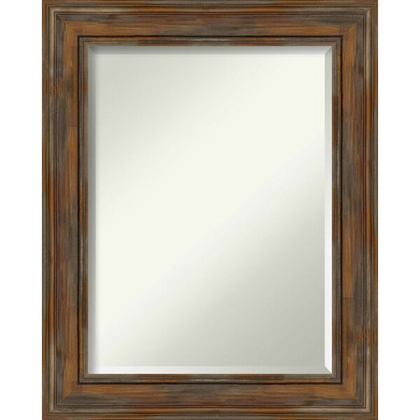 Alexandria Rustic Brown 24-Inch Bathroom Wall Mirror, image 1