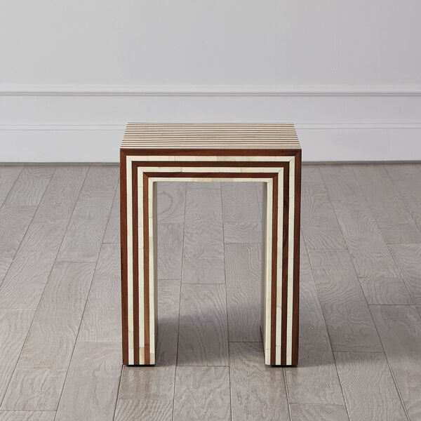 Sienna Small End Table in Walnut and Bone, image 6