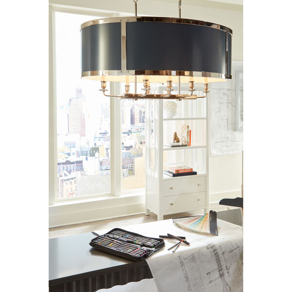 High Street White and Polished Nickel Chandelier, image 4