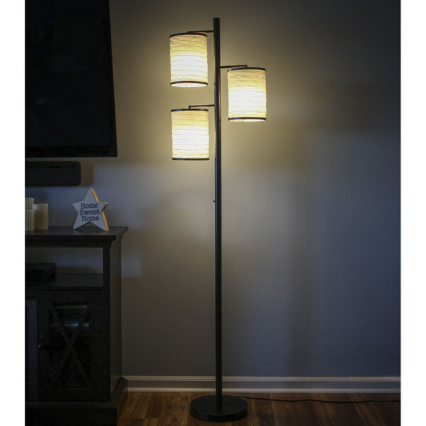 Liam Black Three-Light LED Floor Lamp, image 6