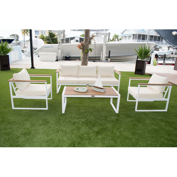 Dana Point Linen Silver Four-Piece Outdoor Seating Set, image 3
