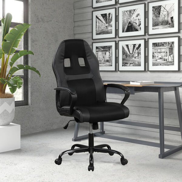 Concorde Black Gaming Office Chair with Faux Leather, image 2