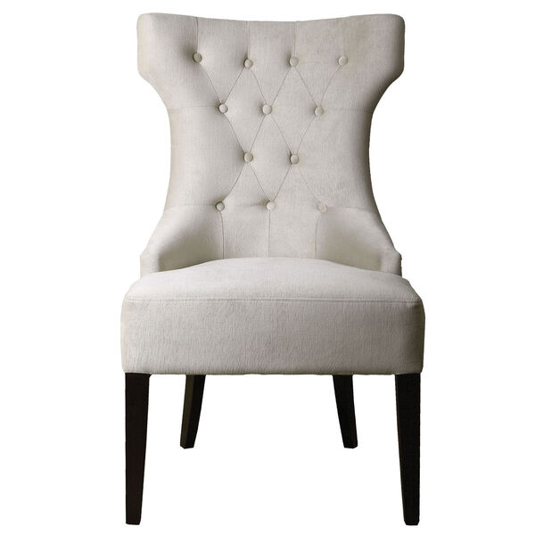 Arlette Antique White Tufted Wing Chair, image 1