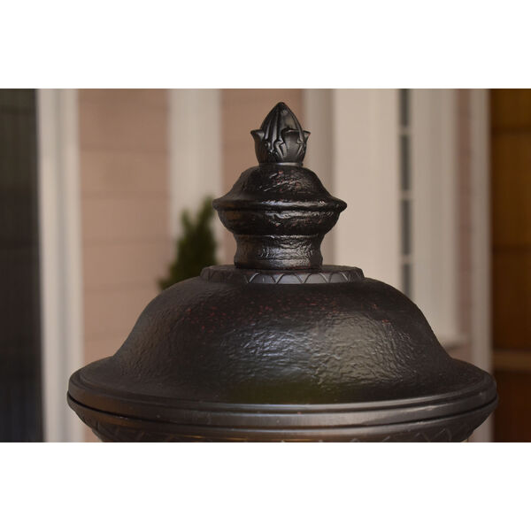 Carriage House Oriental Bronze Three-Light Outdoor Post Light with Water Glass, image 14