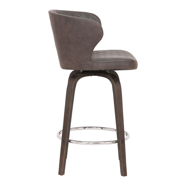 Mynette Brown and Chrome 26-Inch Counter Stool, image 3