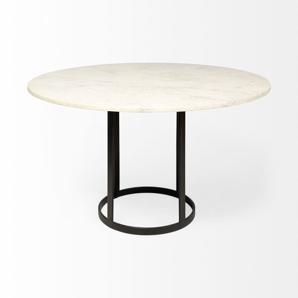 Tanner II Black Round Marble Top Dining Table, image 2