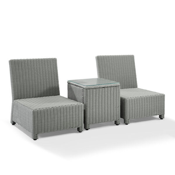Bradenton Gray and Navy Outdoor Wicker Chair Set, 3-Piece, image 4