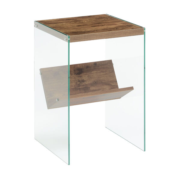 SoHo Barnwood and Glass End Table with Shelf, image 1
