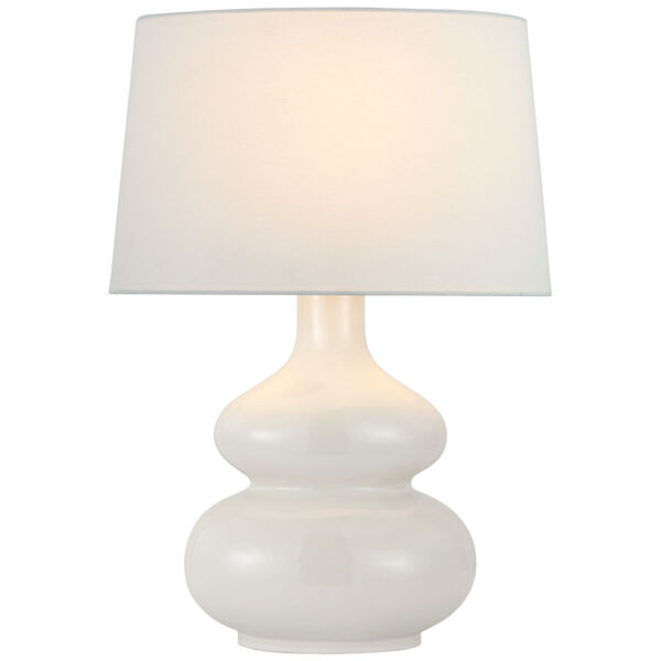Lismore Medium Table Lamp in Ivory with Linen Shade by Chapman  and  Myers, image 1