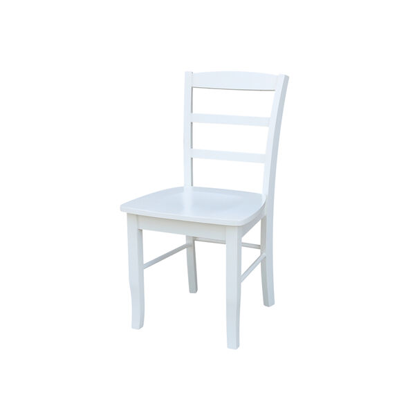 Madrid Ladderback Dining Chair in White - Set of Two, image 1