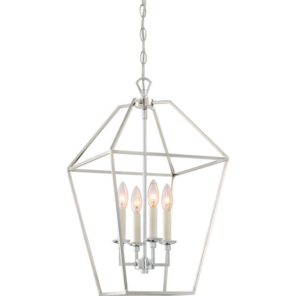 Aviary Polished Nickel 13-Inch Four-Light Pendant, image 1