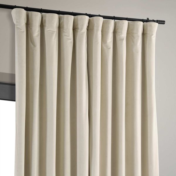 Signature Ivory Double Wide Velvet Blackout Pole Pocket Single Panel Curtain 100 x 84, image 3