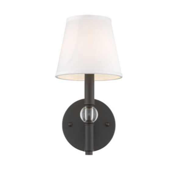 Lyndale Bronze One-Light Wall Sconce with Classic White Shade, image 4