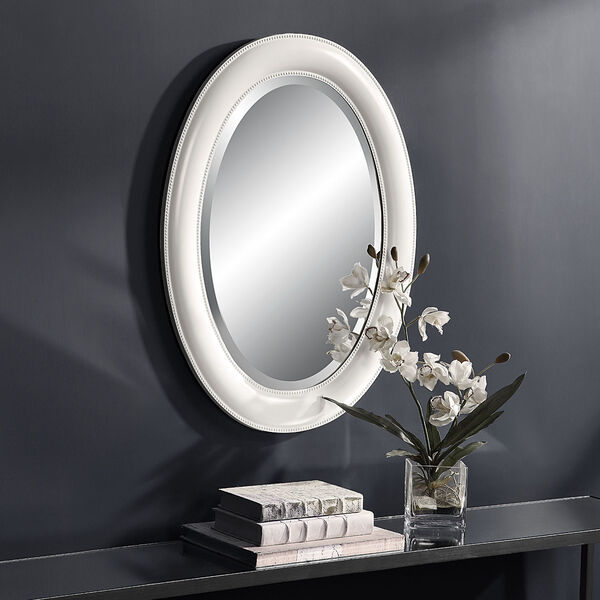Aster Crisp White Oval Wall Mirror, image 3
