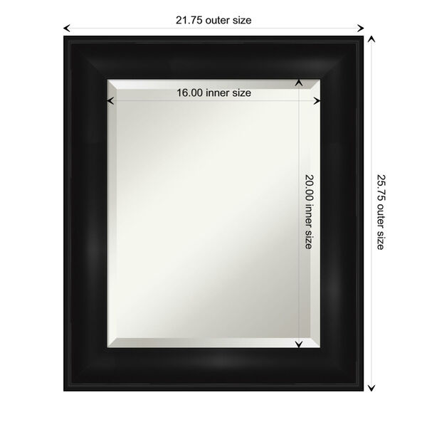 Black 22W X 26H-Inch Bathroom Vanity Wall Mirror, image 6