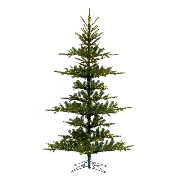 Green 7.5 Ft. x 57 In. Yukon Artificial Christmas Tree with LED Lights, image 1