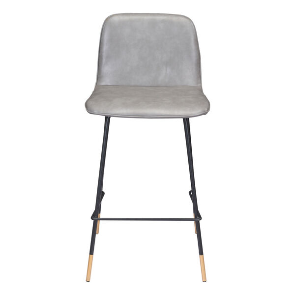 Var Gray, Black and Gold Counter Height Bar Stool, image 4