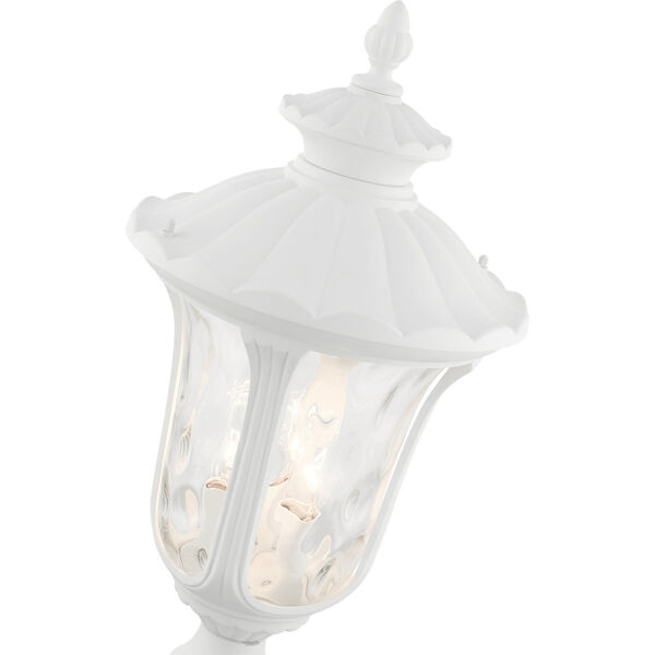 Oxford Textured White 11-Inch Three-Light Outdoor Post Lantern, image 6