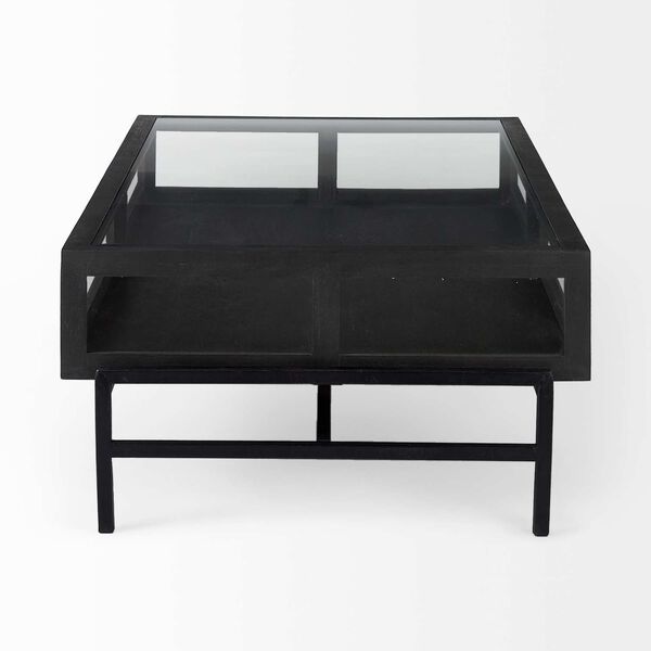 Arelius Black Rectangular Coffee Table, image 3