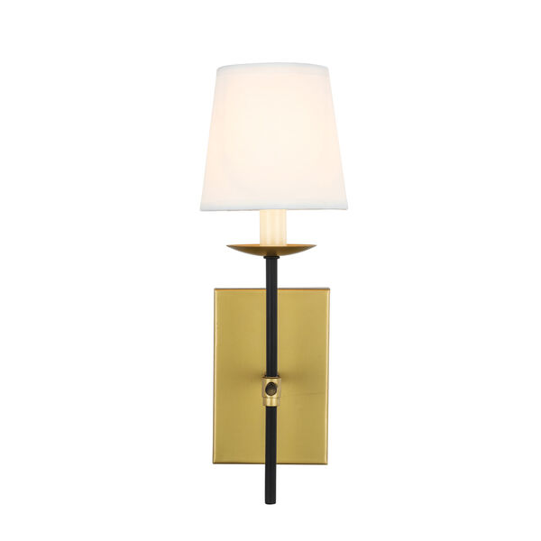 Eclipse Brass and Black Five-Inch One-Light Wall Sconce, image 1