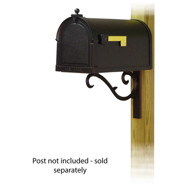 Curbside Black Berkshire Mailbox with Sorrento Front Single Mounting Bracket, image 1