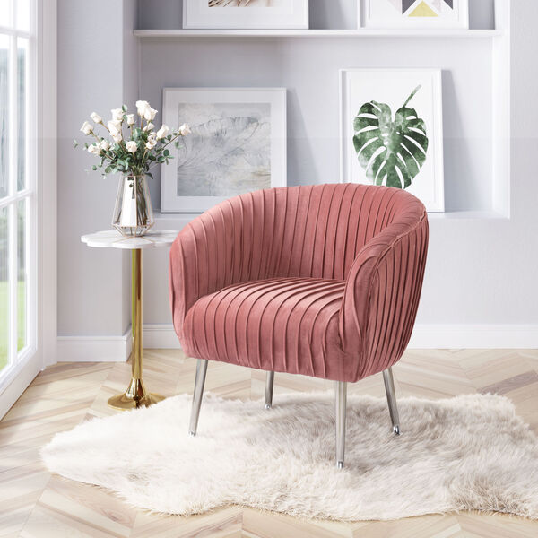 Betsy Pink and Silver Accent Chair, image 2