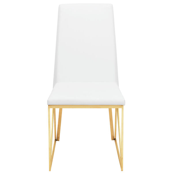 Caprice White and Gold Dining Chair, image 6