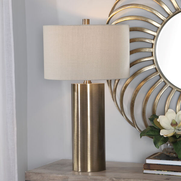 Taria Antique Brushed Brass Table Lamp, image 2