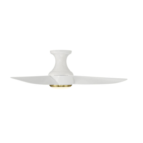 Corona Satin Brass and Matte Black 44-Inch 2700K Indoor Outdoor Smart LED Flush Mount Ceiling Fan, image 3