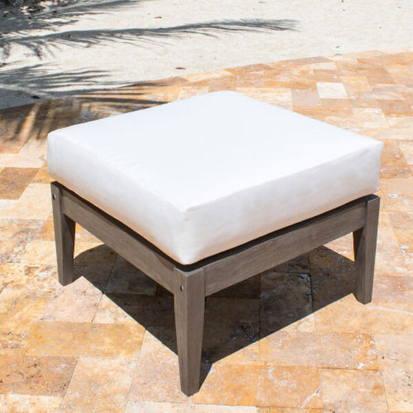 Poolside Canvas Aruba Outdoor Ottoman with Cushion, image 3