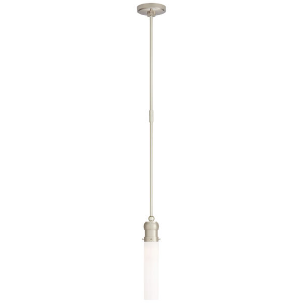Graydon Petite Pendant in Polished Nickel with White Glass by Thomas O'Brien, image 1