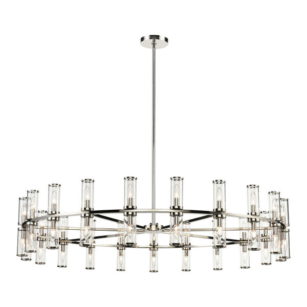 Revolve Polished Nickel 42-Light Chandelier with Clear Glass, image 1