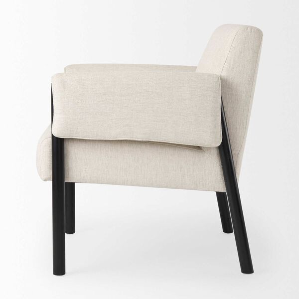 Ashton Beige and Black Wood Accent Chair, image 3
