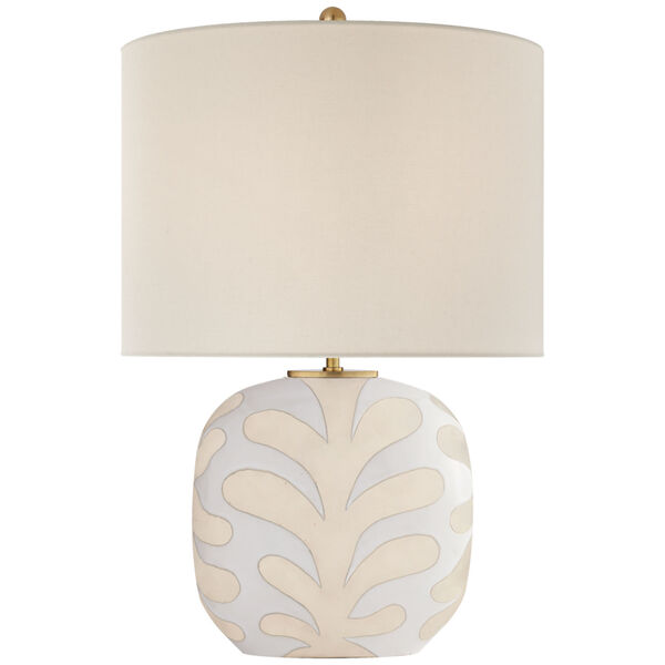 Parkwood Medium Table Lamp in Natural Bisque and New White with Linen Shade by kate spade new york, image 1