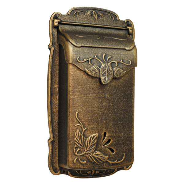 Floral Vertical Hand Rubbed Bronze Mailbox, image 1