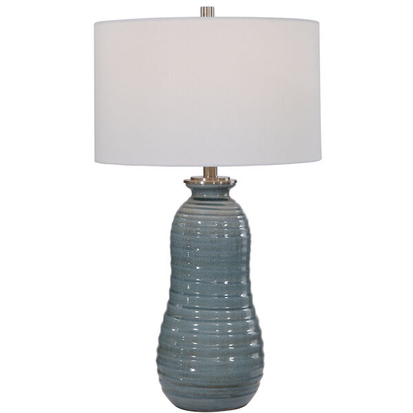 Zaila Brushed Nickel and Light Blue Table Lamp, image 1