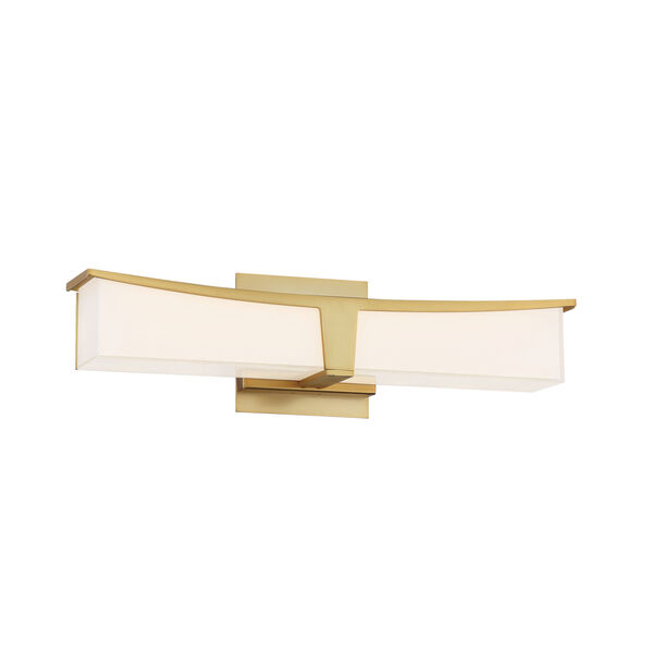 Plane Honey Gold 18-Inch LED Bath Bar, image 1