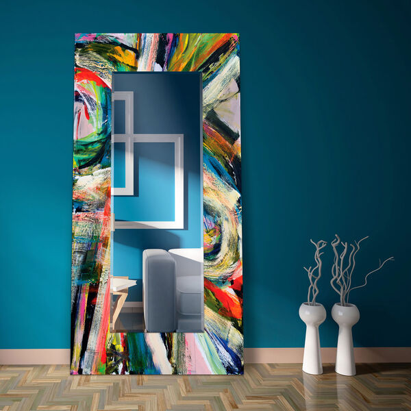Rock Star Multicolor 72 x 36-Inch Rectangular Beveled Floor Mirror, image 5