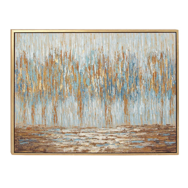 Gold Abstract Forest Canvas Wall Art, image 4